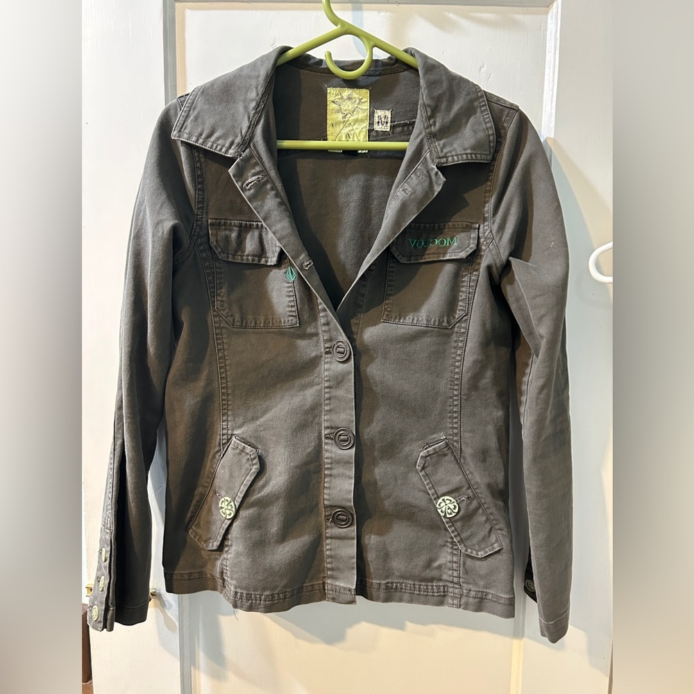 Volcom khaki green blazer jacket